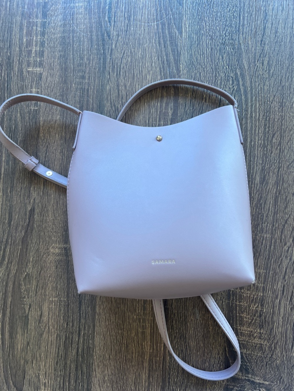 Samara Vegan Leather Bucket Shoulder/Crossbody Bag | Blush Pink